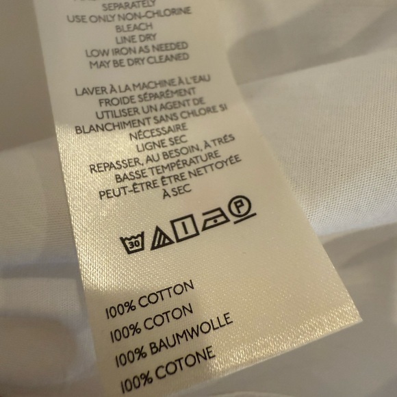 PILCRO ANTHROPOLOGIE The Tatum Flutter Sleeve Henley Blouse White Poplin NWT - Picture 9 of 10